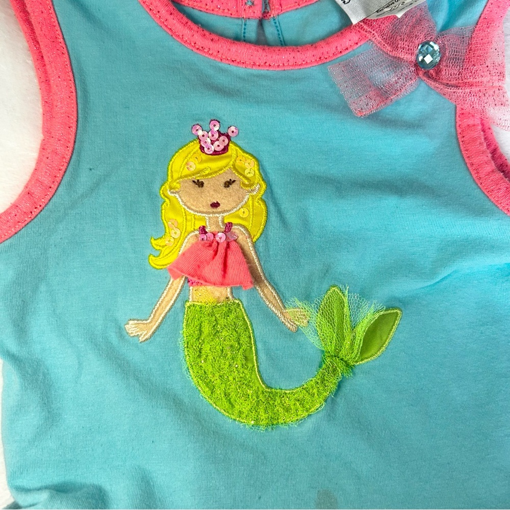 Rare Editions Pink and Blue Mermaid Dress - 24M - Picture 3 of 7